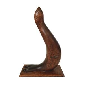 MCM Wood Carved Seal Sculpture Figurine